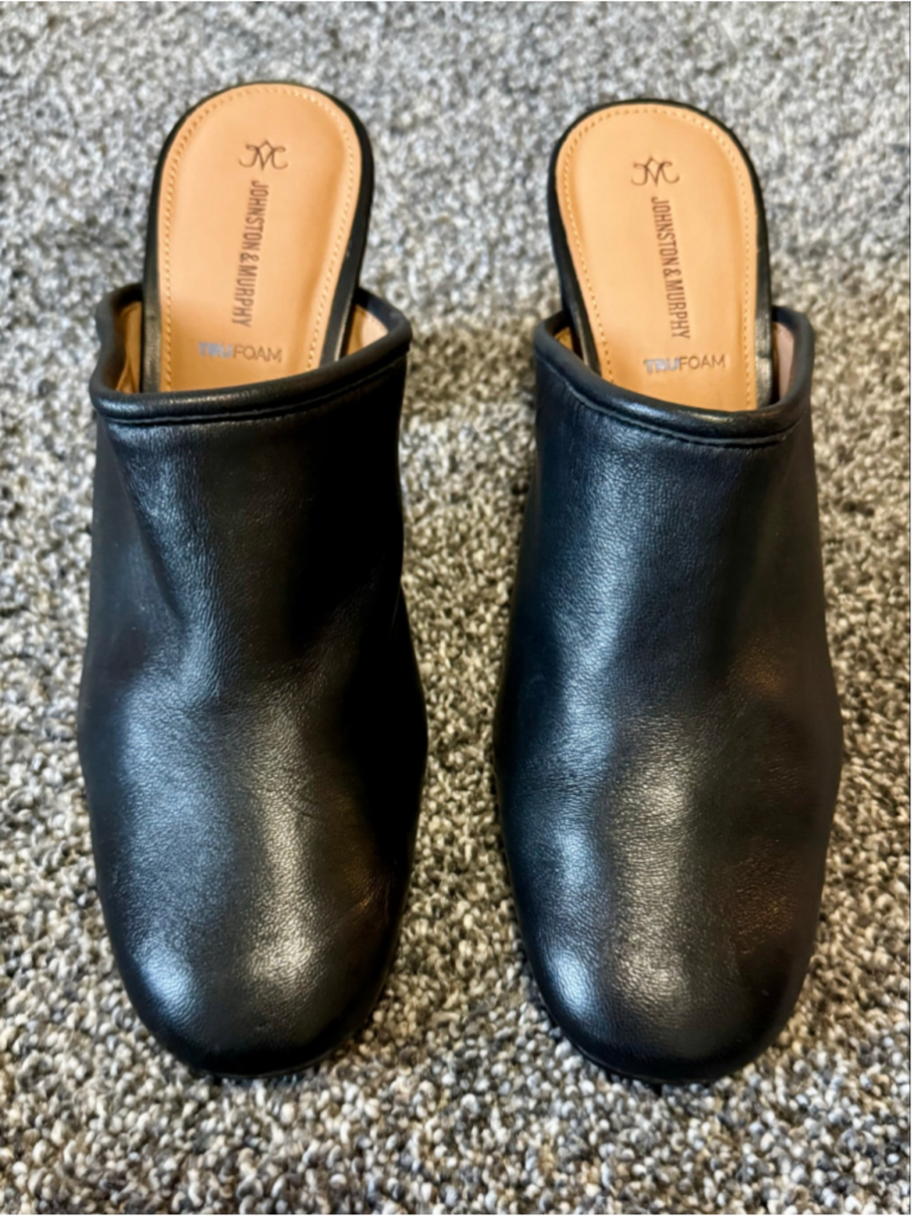 Women's Johnston & Murphy Soft Leather Charlotte Mule Black Size 9